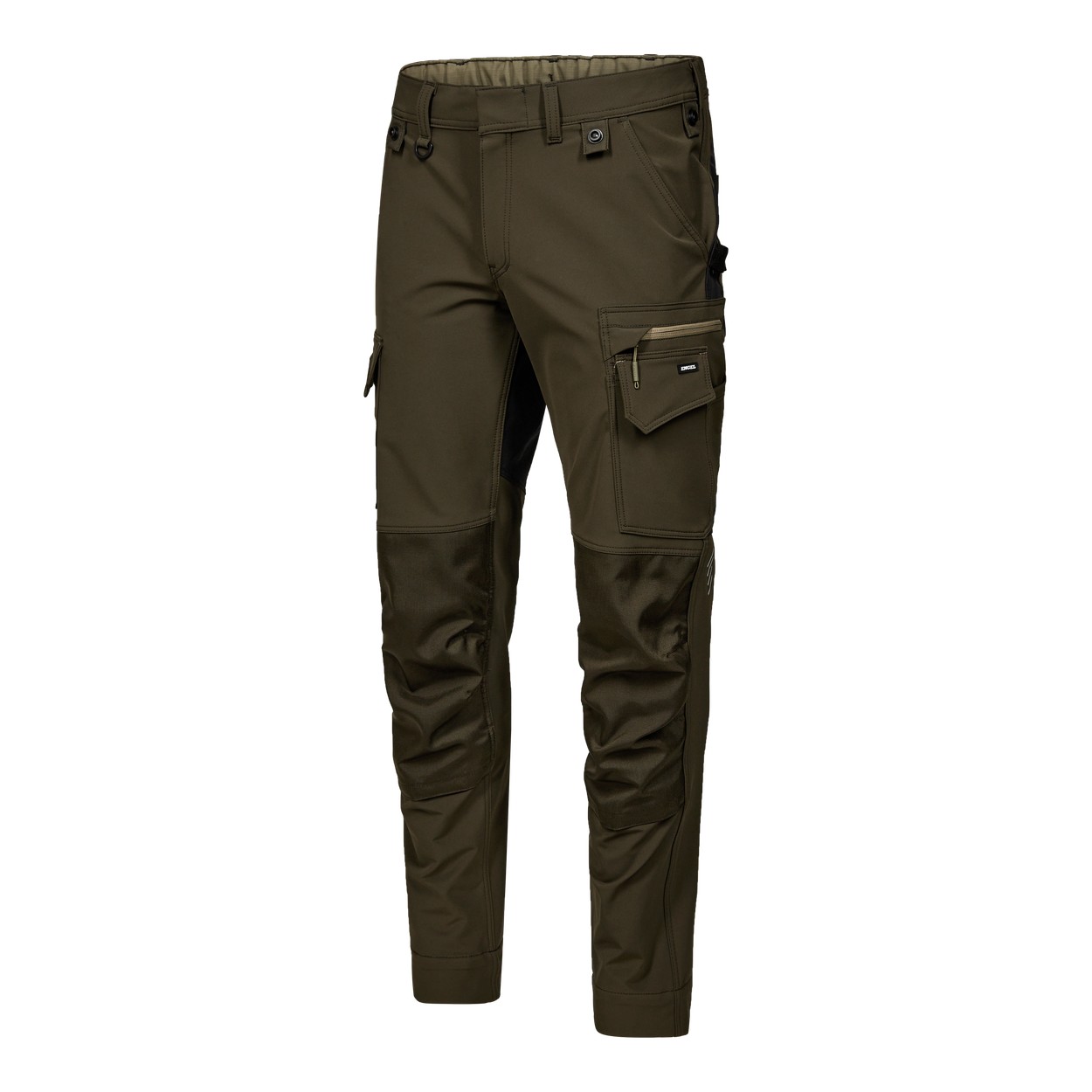 ENGEL Entire Arbeitshose mit 4-Wege-Stretch in Forest Green/Schwarz, Größe 26