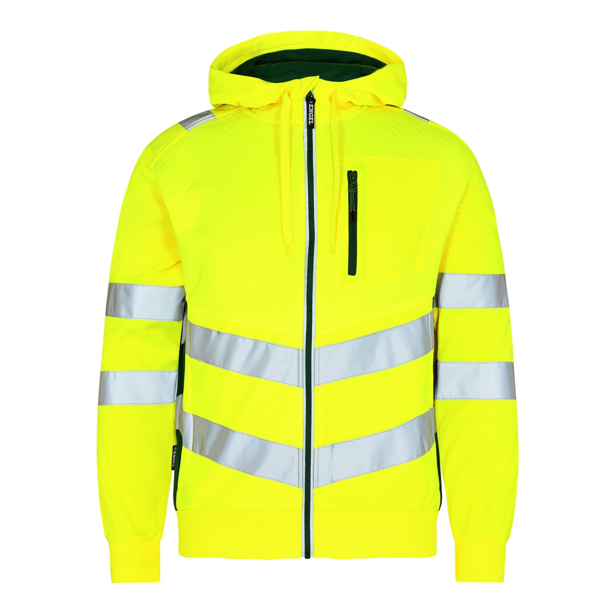 ENGEL Safety Sweatcardigan in Gelb/Grün, Größe XS