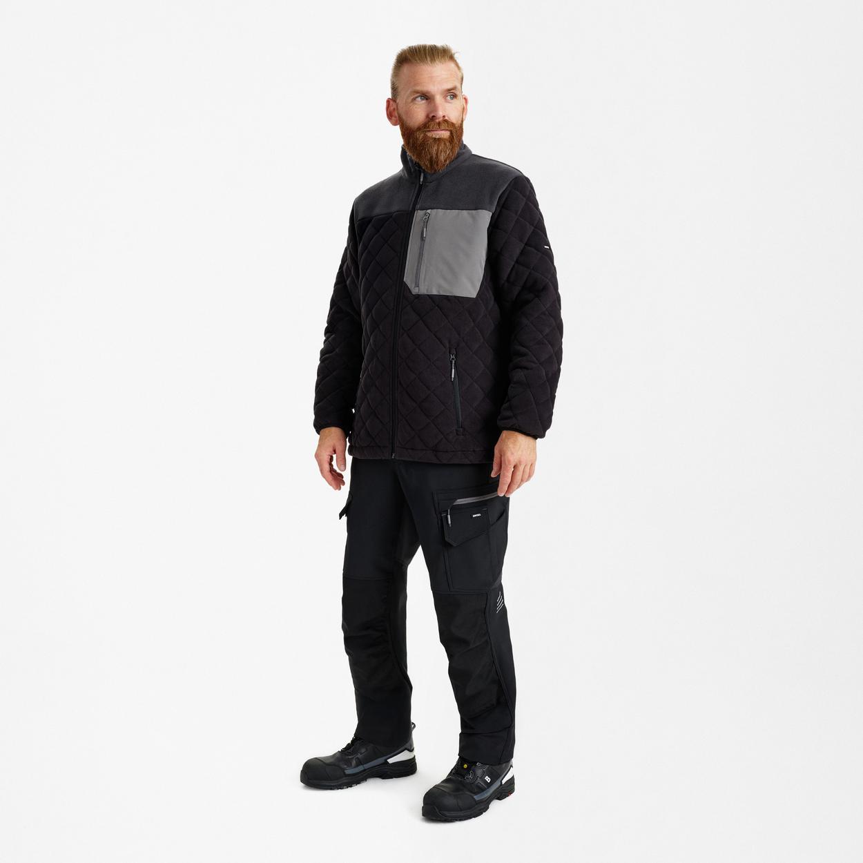 ENGEL Entire Gestepptes-Fleecejacke in Schwarz/Anthrazit Grau, Größe XS