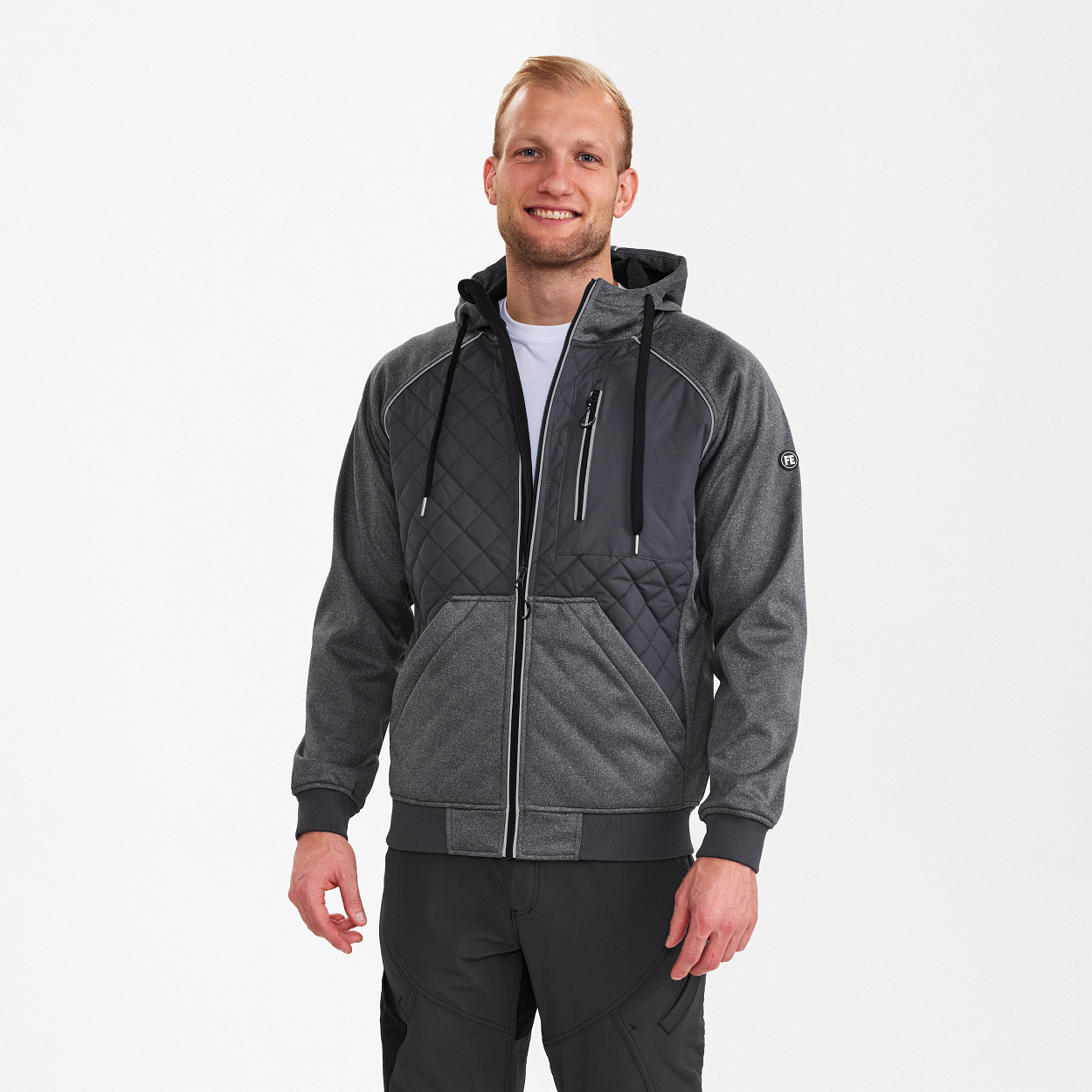 ENGEL X-treme Softshelljacke mit Kapuze in Anthrazit Grau, Größe XS