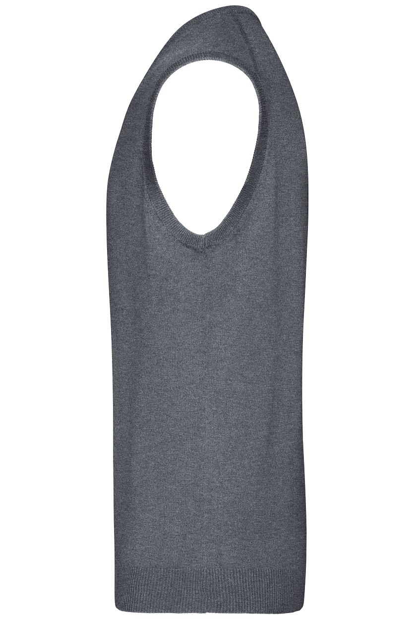 Men's V-Neck Pullunder "JN657" in Grey-Heather, Größe 3XL - Daiber