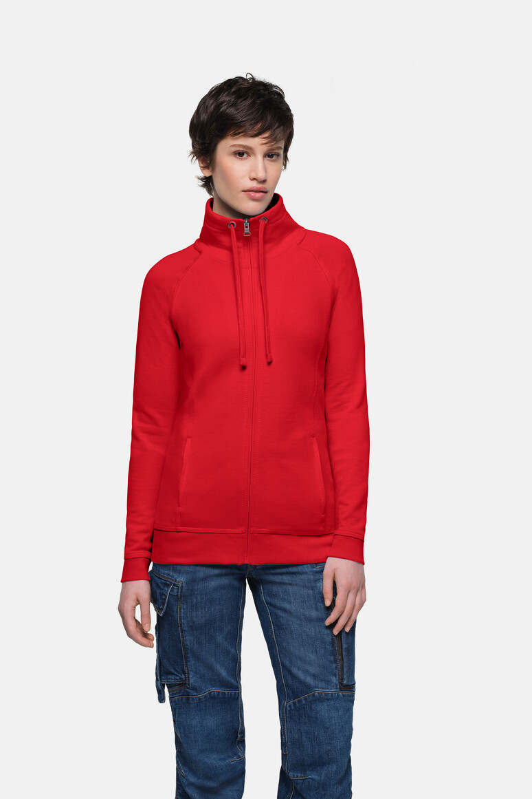 HAKRO 406 Damen Sweatjacke College in Rot, Größe 3XL