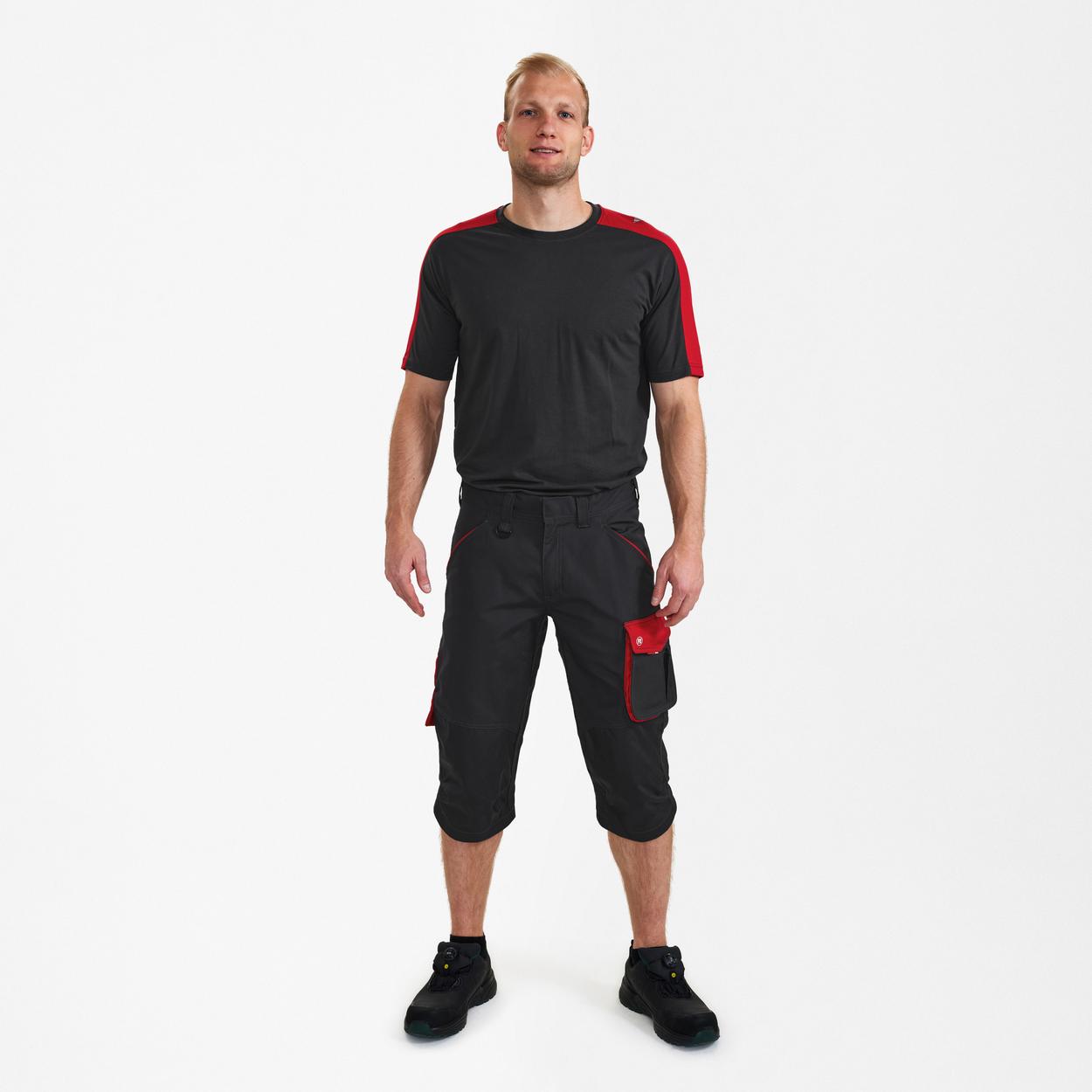 ENGEL Galaxy 3/4-Hose in Anthrazit Grau/Tomato Red, Größe 54