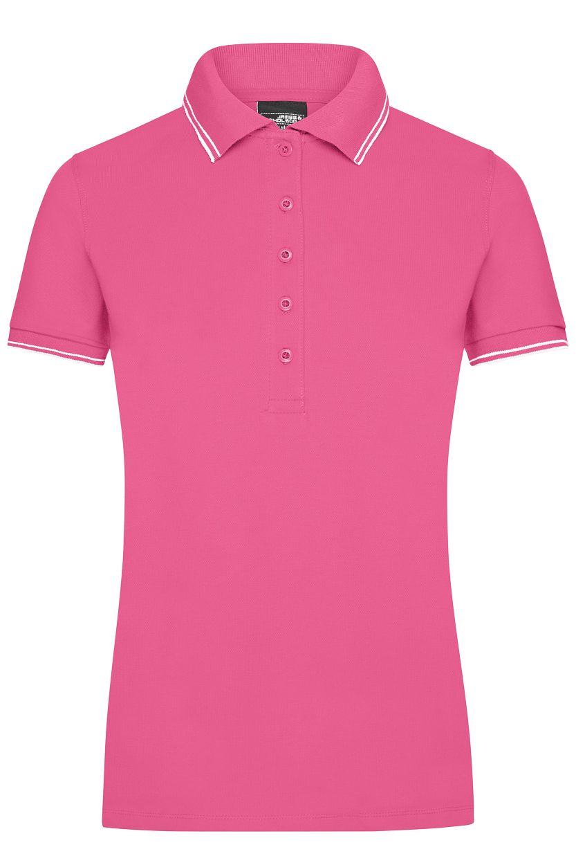 Ladies' Polo "JN985" in Pink/White, Größe 2XL - Daiber
