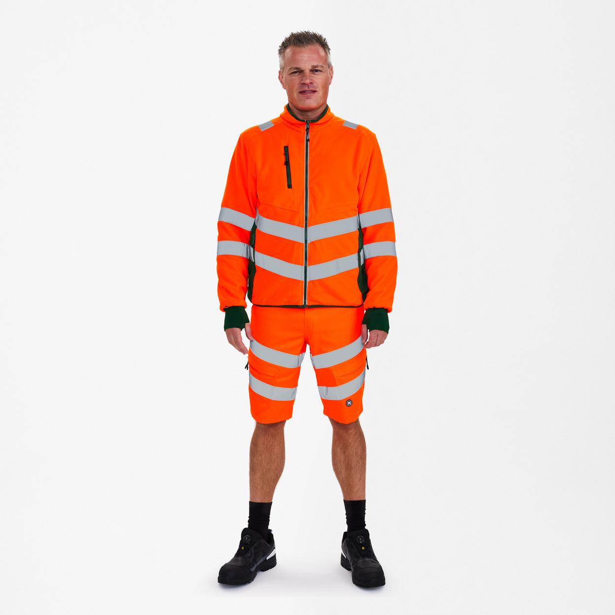 ENGEL Safety Fleecejacke in Orange/Grün, Größe XS