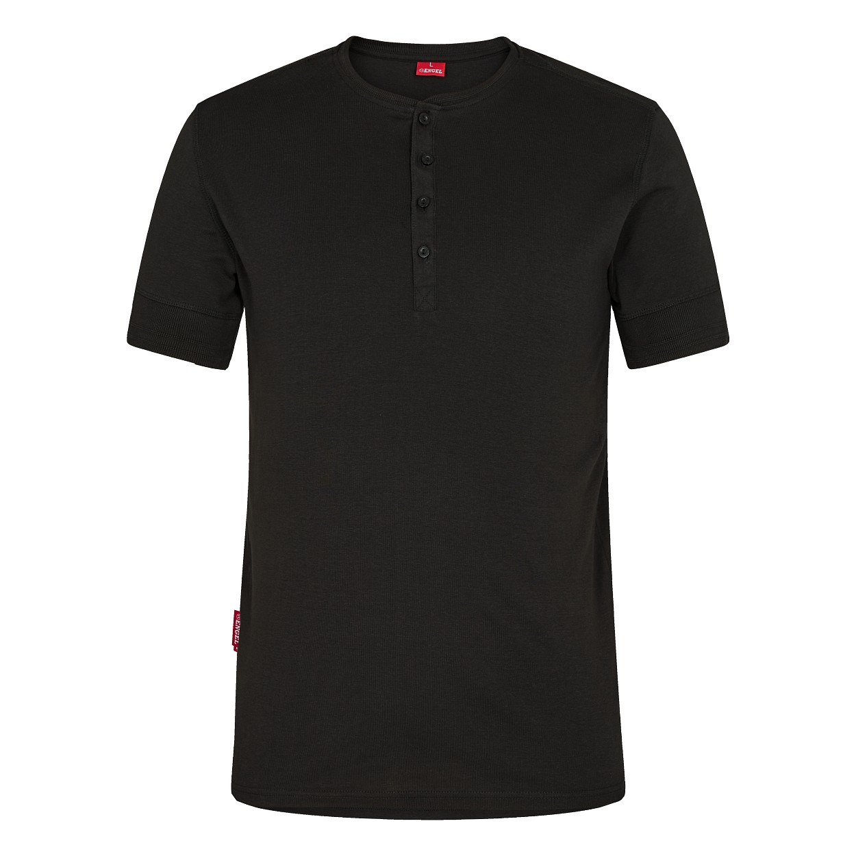ENGEL Extend Grandad T-Shirt in Schwarz, Größe XS