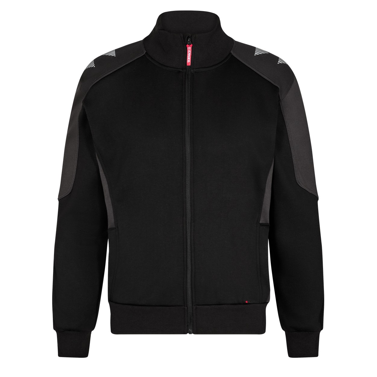 ENGEL Galaxy Sweatcardigan mit Kragen in Schwarz/Anthrazit Grau, Größe XS