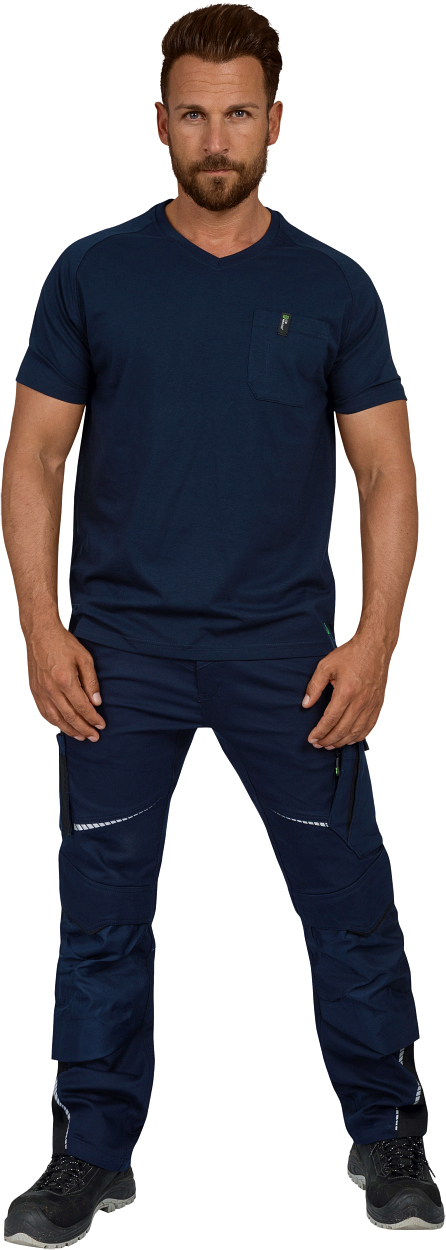 T-Shirt V-Neck Uwe FLEXT06 Flex Line in Marine, Gr. XS von Leibwächter