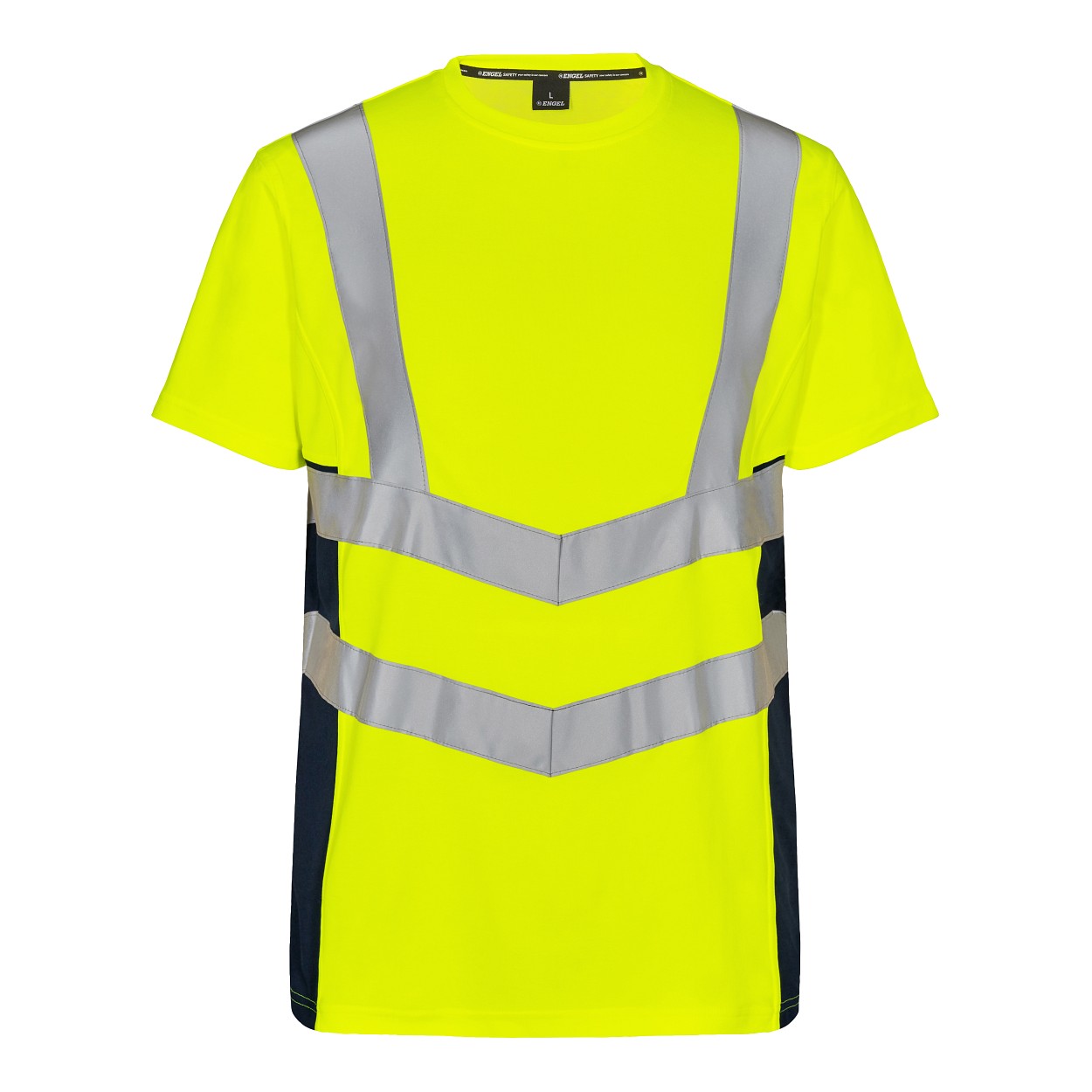 ENGEL Safety T-Shirt in Gelb/Blue Ink, Größe XS