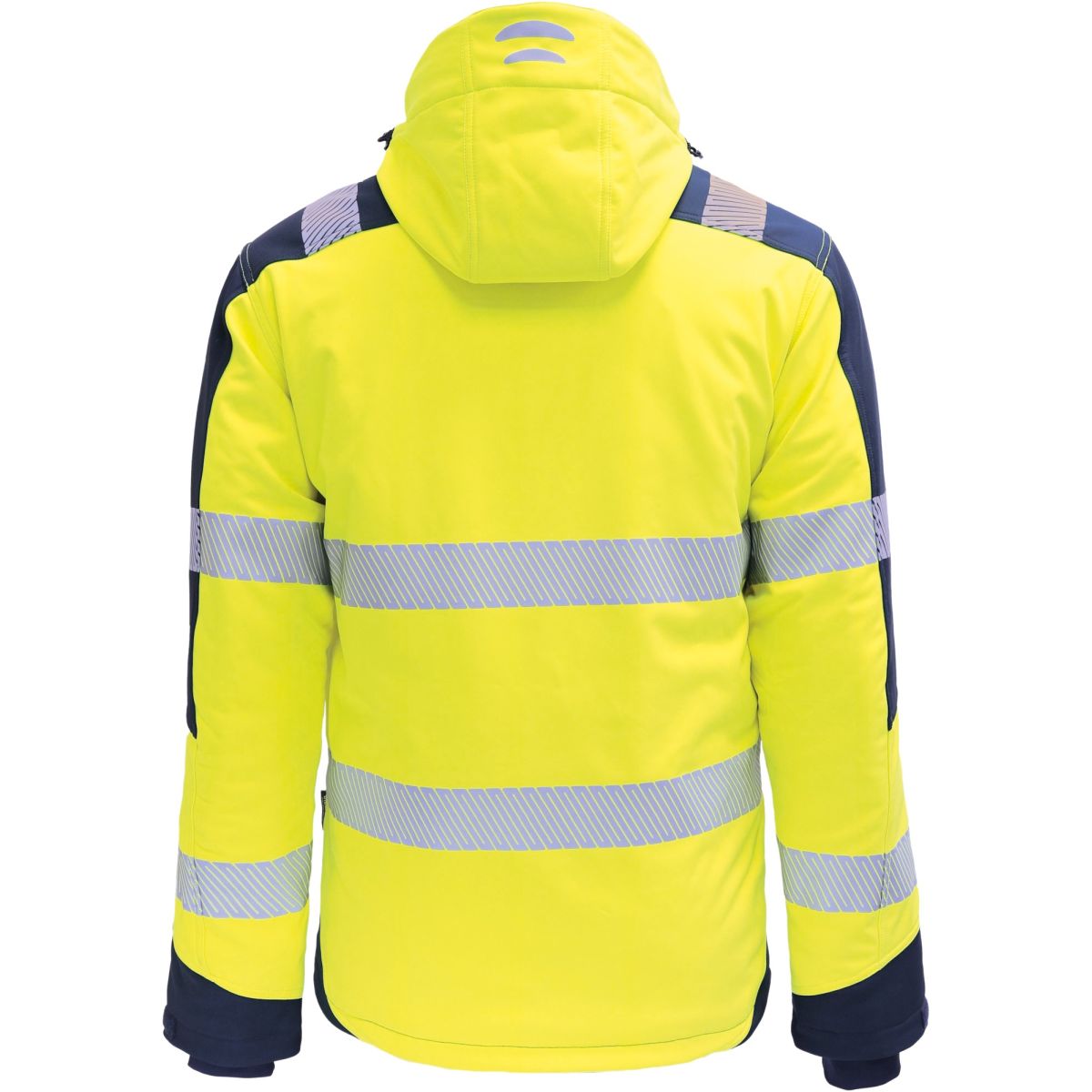 Winter-Kontrast-Softshelljacke leuchtgelb-marine von Vizwell