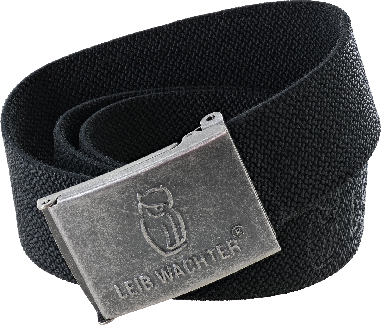 Stretchbandgürtel Schwarz mit Metallkoppel FLEXG70 Länge 90 cm von Leibwächter