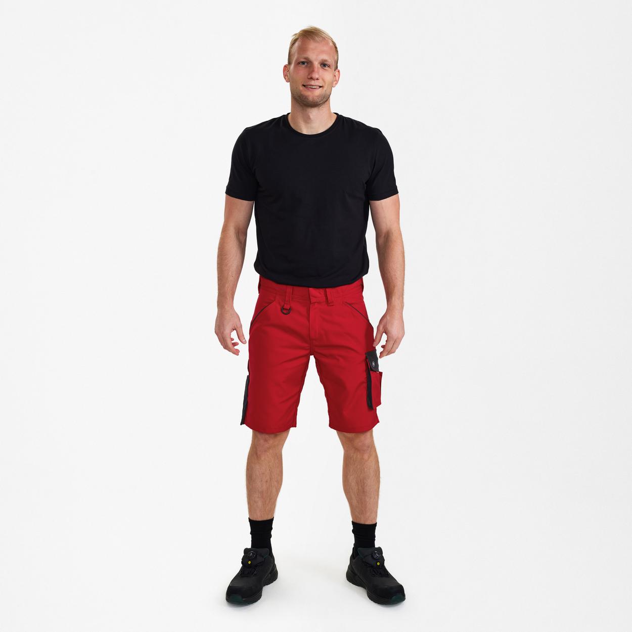 ENGEL Galaxy Arbeitsshorts in Tomato Red/Anthrazit Grau, Größe 54