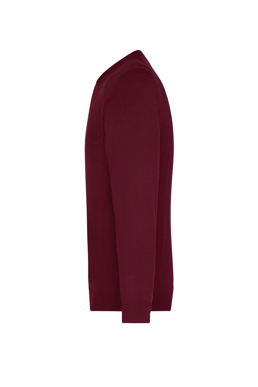Men's V-Neck Pullover "JN659" in Bordeaux, Größe 3XL - Daiber