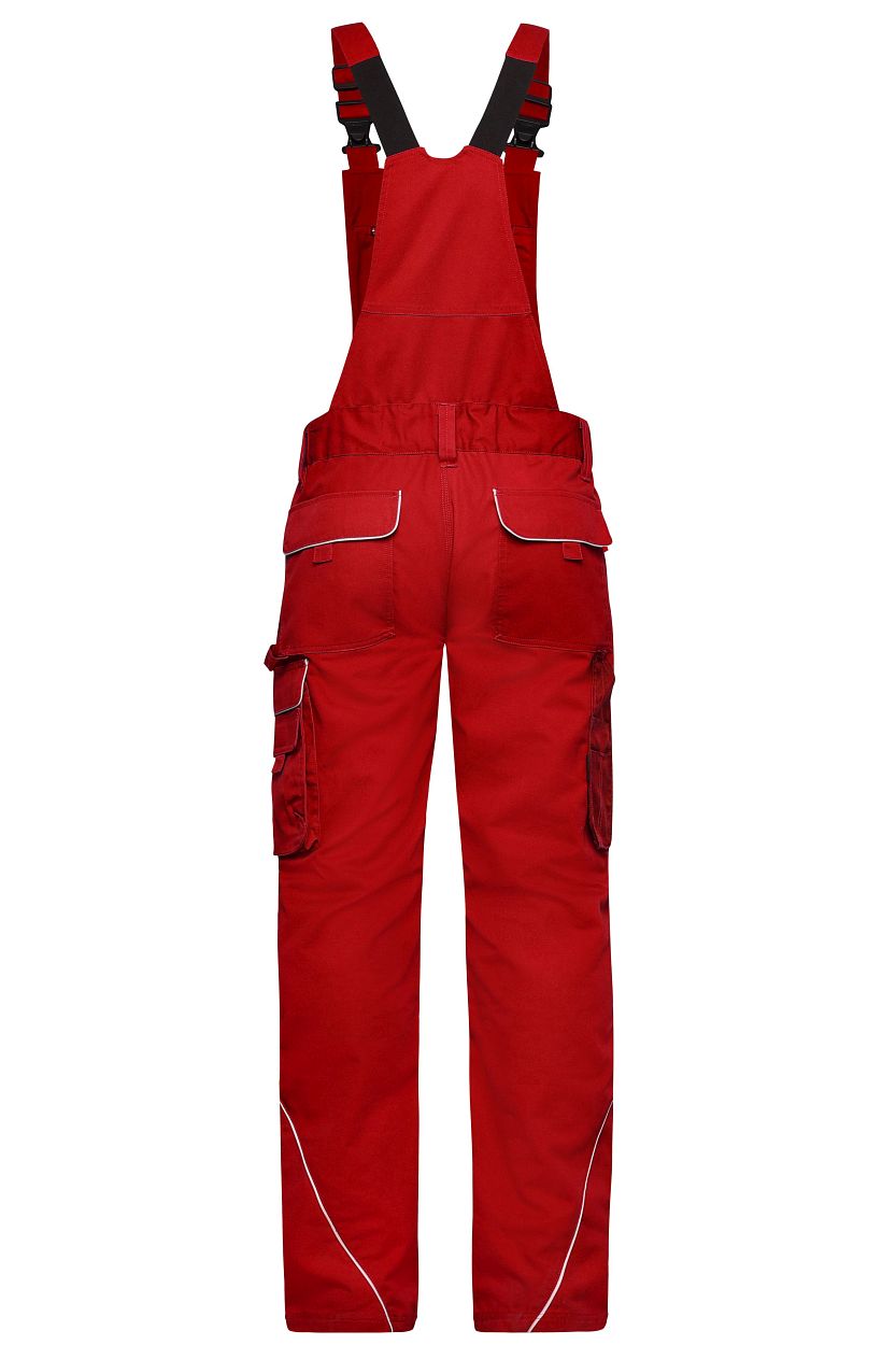 Workwear Pants with Bib - SOLID - "JN879" in Red, Größe 62 - Daiber