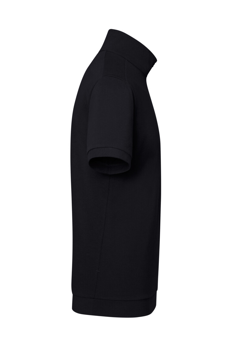 HAKRO 534 Zip-Shirt Piqué MIKRALINAR® ECO in Schwarz, Größe 6XL