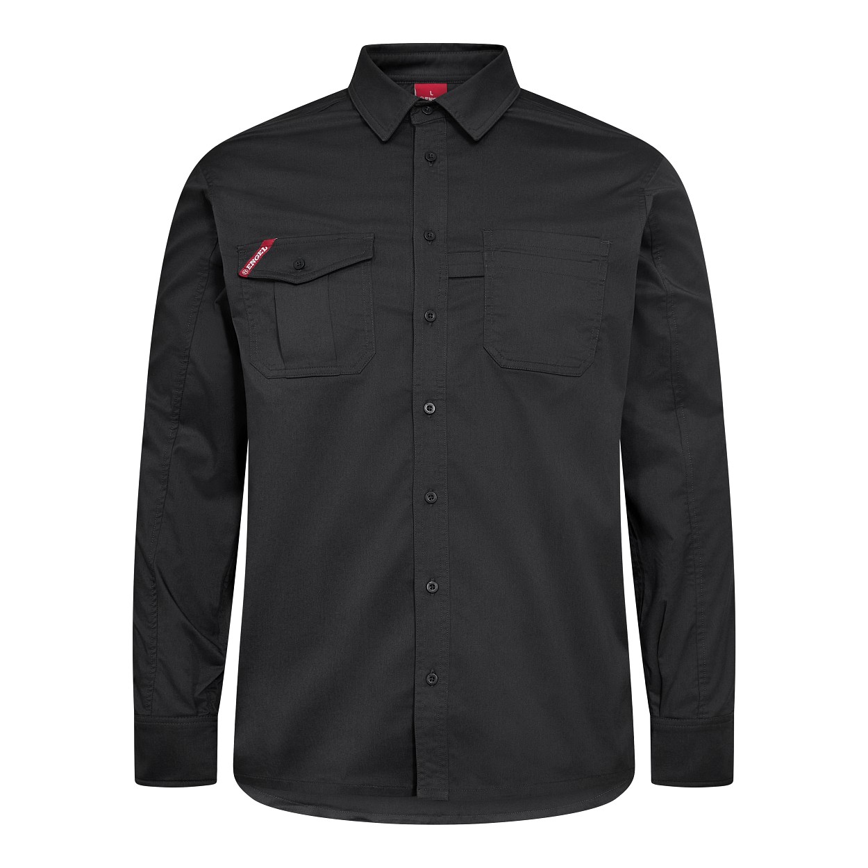 ENGEL Extend Langarm-Hemd mit Stretch in Anthrazit Grau, Größe XS