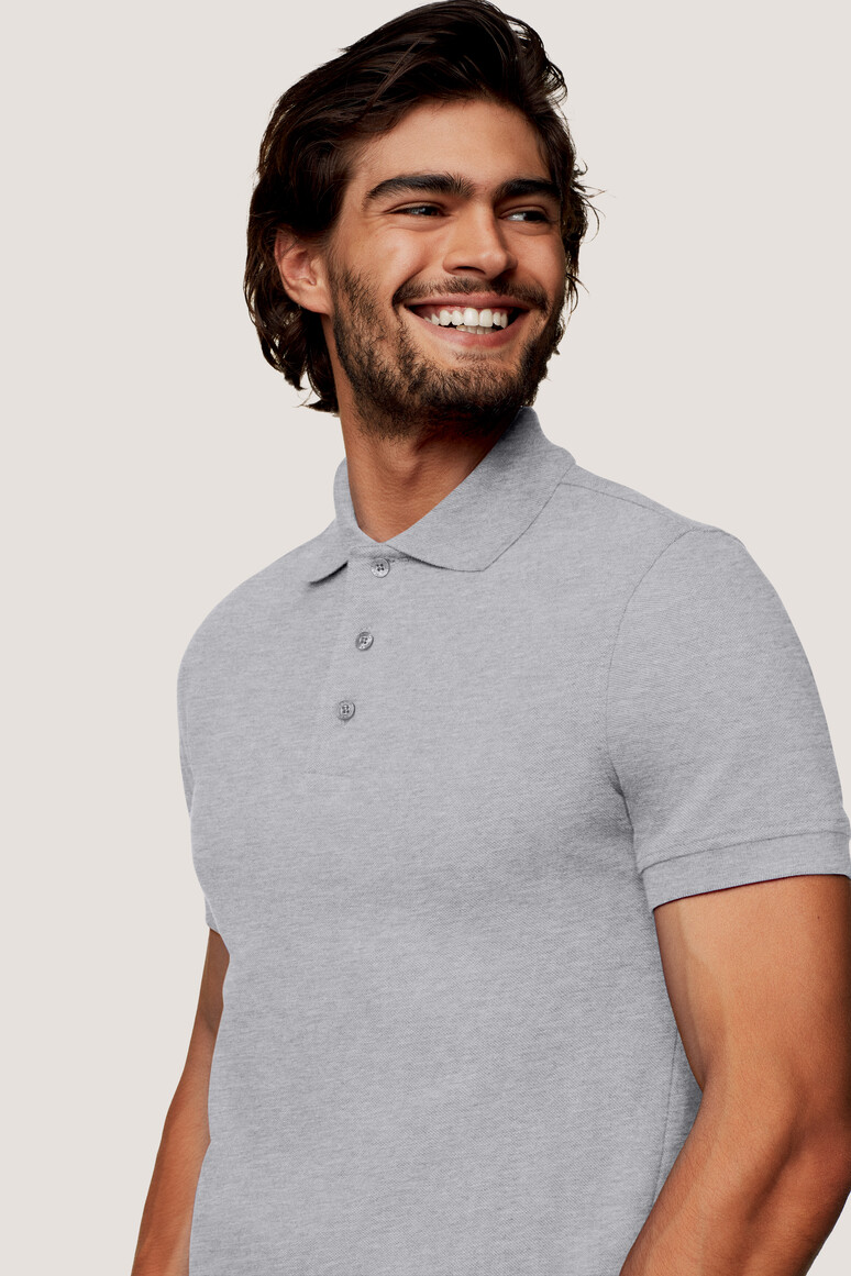 HAKRO 810 Poloshirt Classic in ash meliert, Größe XS