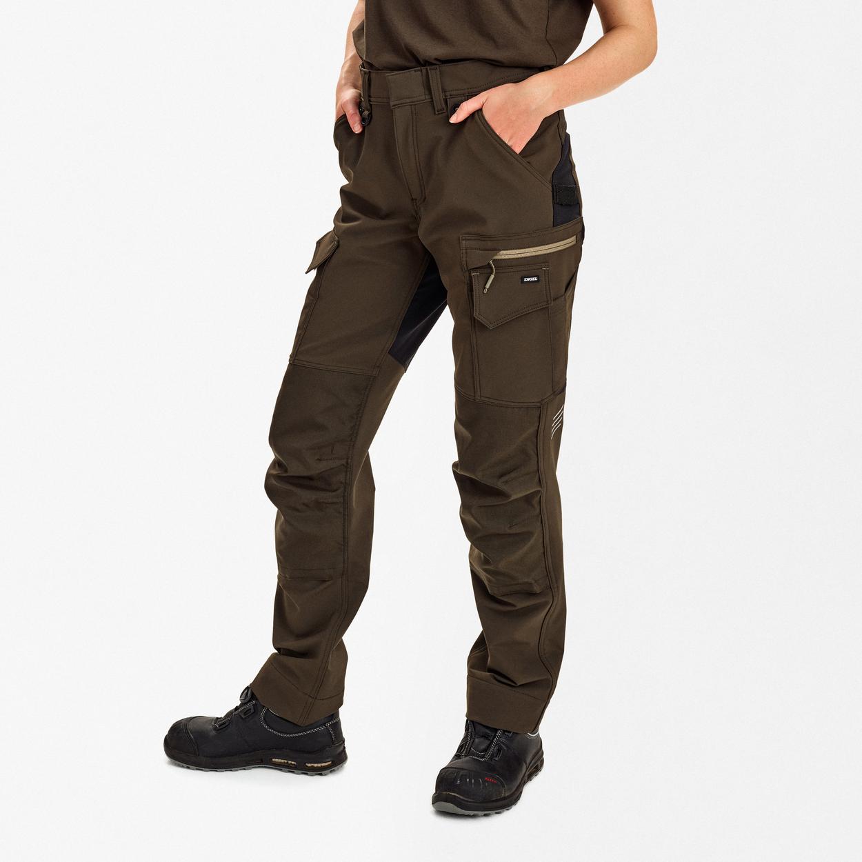 ENGEL Entire Damen Arbeitshose mit 4-Wege-Stretch in Forest Green/Schwarz, Größe 48