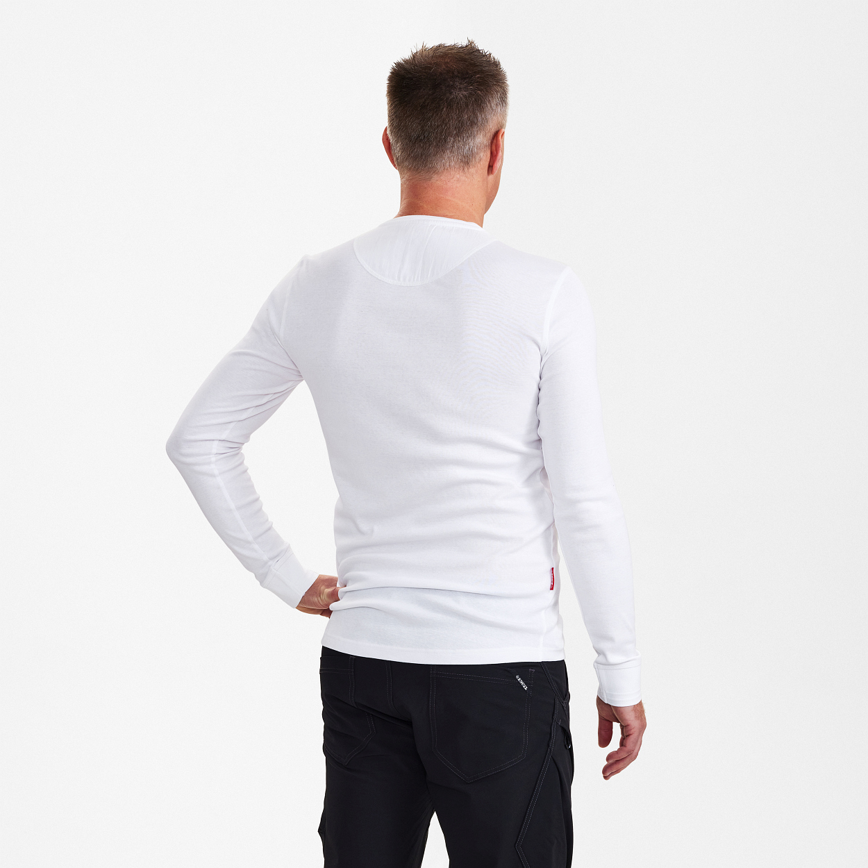 ENGEL Extend Grandad langarm-Shirt in Weiss, Größe XS