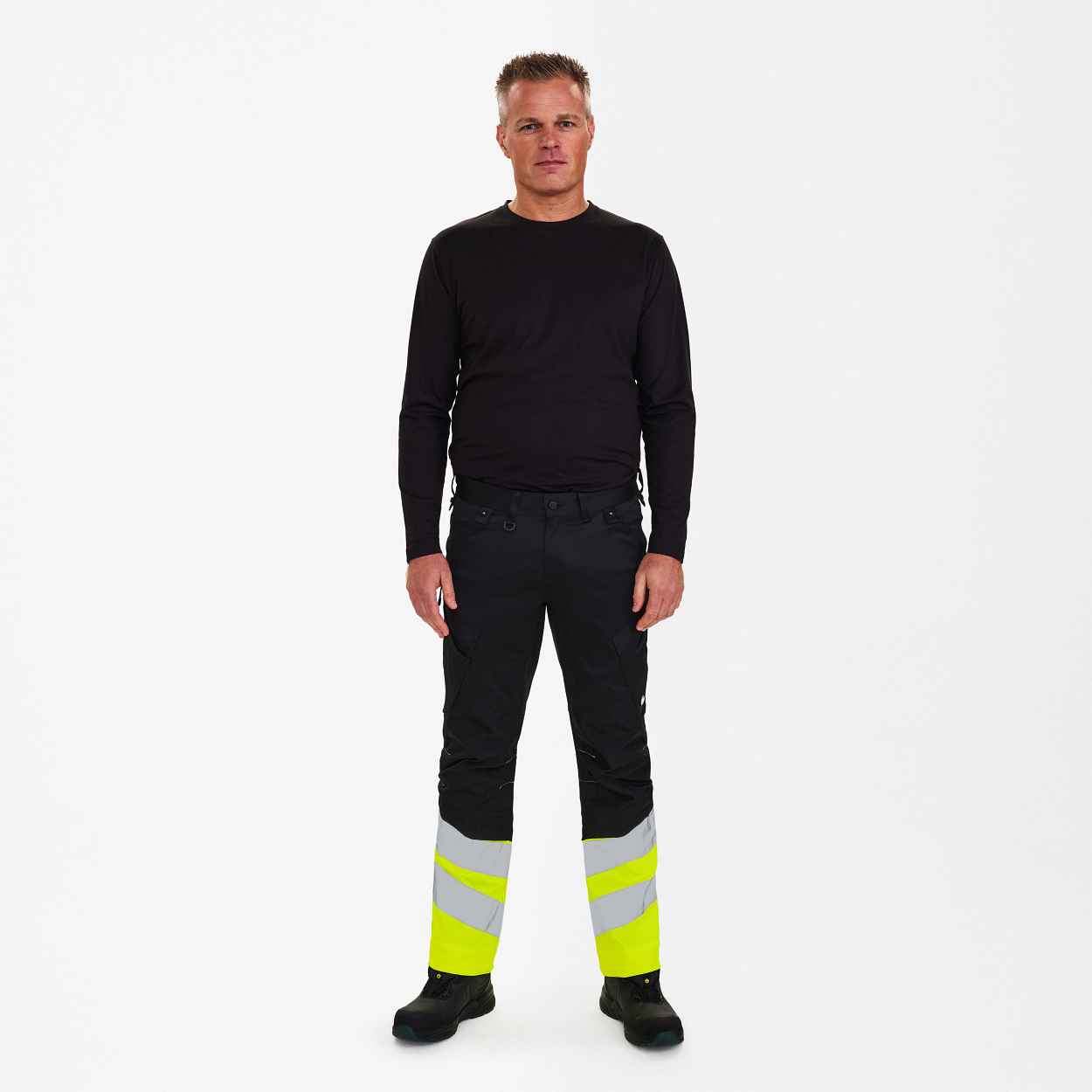 ENGEL Safety Hose in Schwarz/Gelb, Größe 26