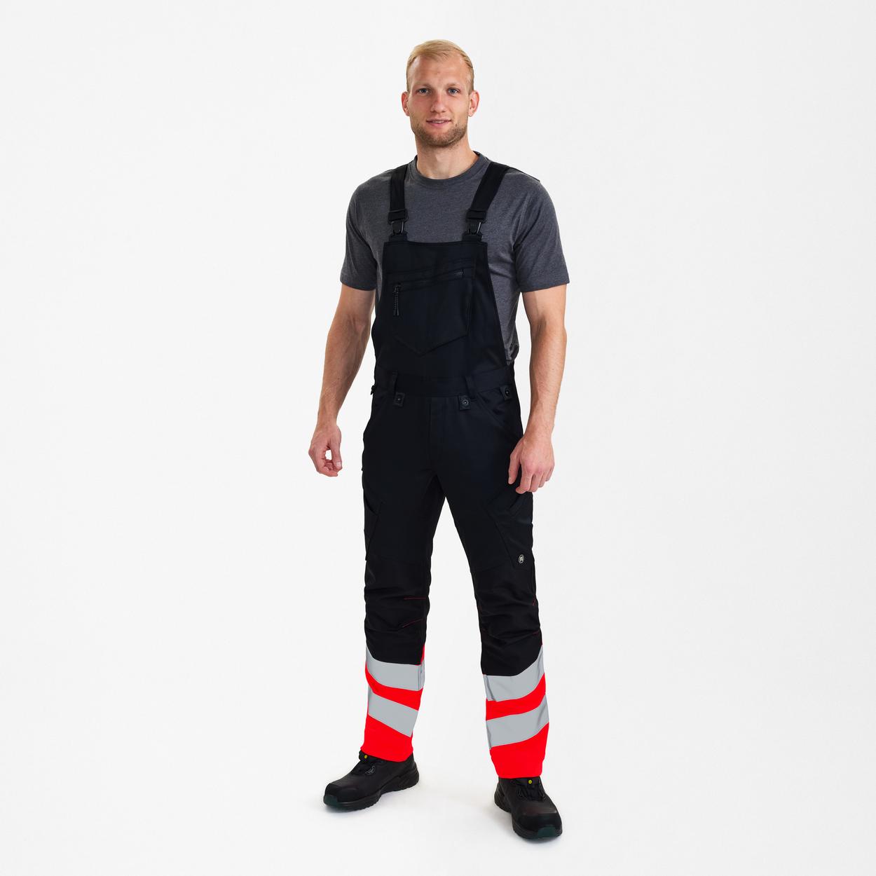 ENGEL Safety Latzhose mit 2-Wege-Stretch in Schwarz/Rot, Größe 26