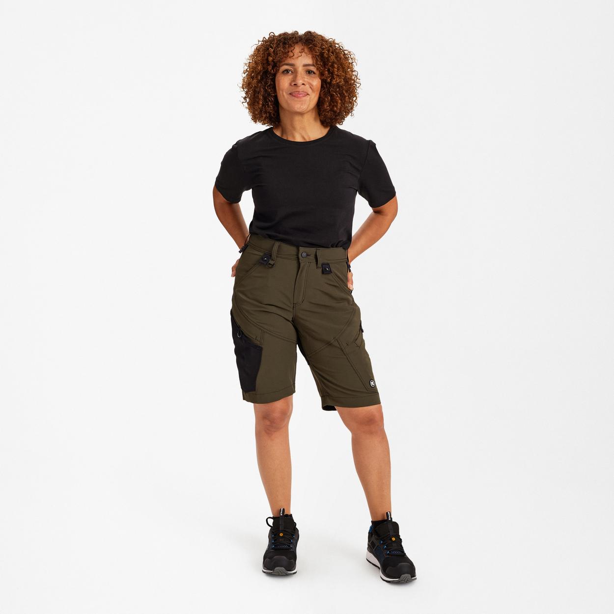 ENGEL X-treme Damen Arbeitsshorts mit 4-Wege Stretch in Forest Green, Größe 48
