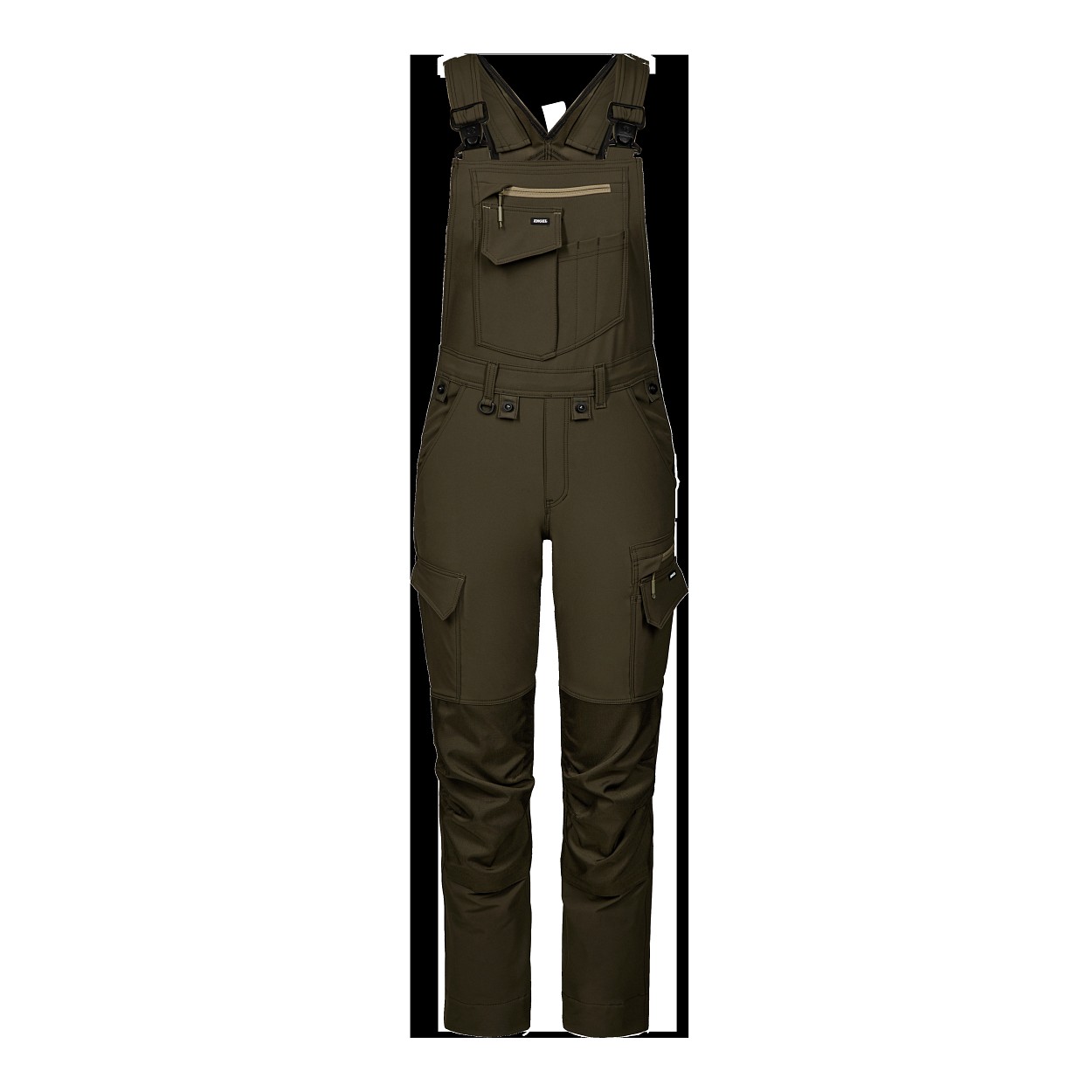 ENGEL Entire Damen Latzhose mit 4-Wege-Stretch in Forest Green/Schwarz, Größe 48