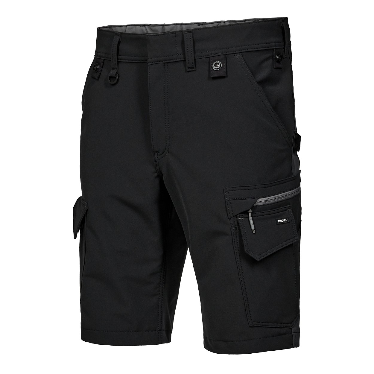 ENGEL Entire Shorts mit 4-Wege-Stretch in Schwarz/Anthrazit Grau, Größe 54