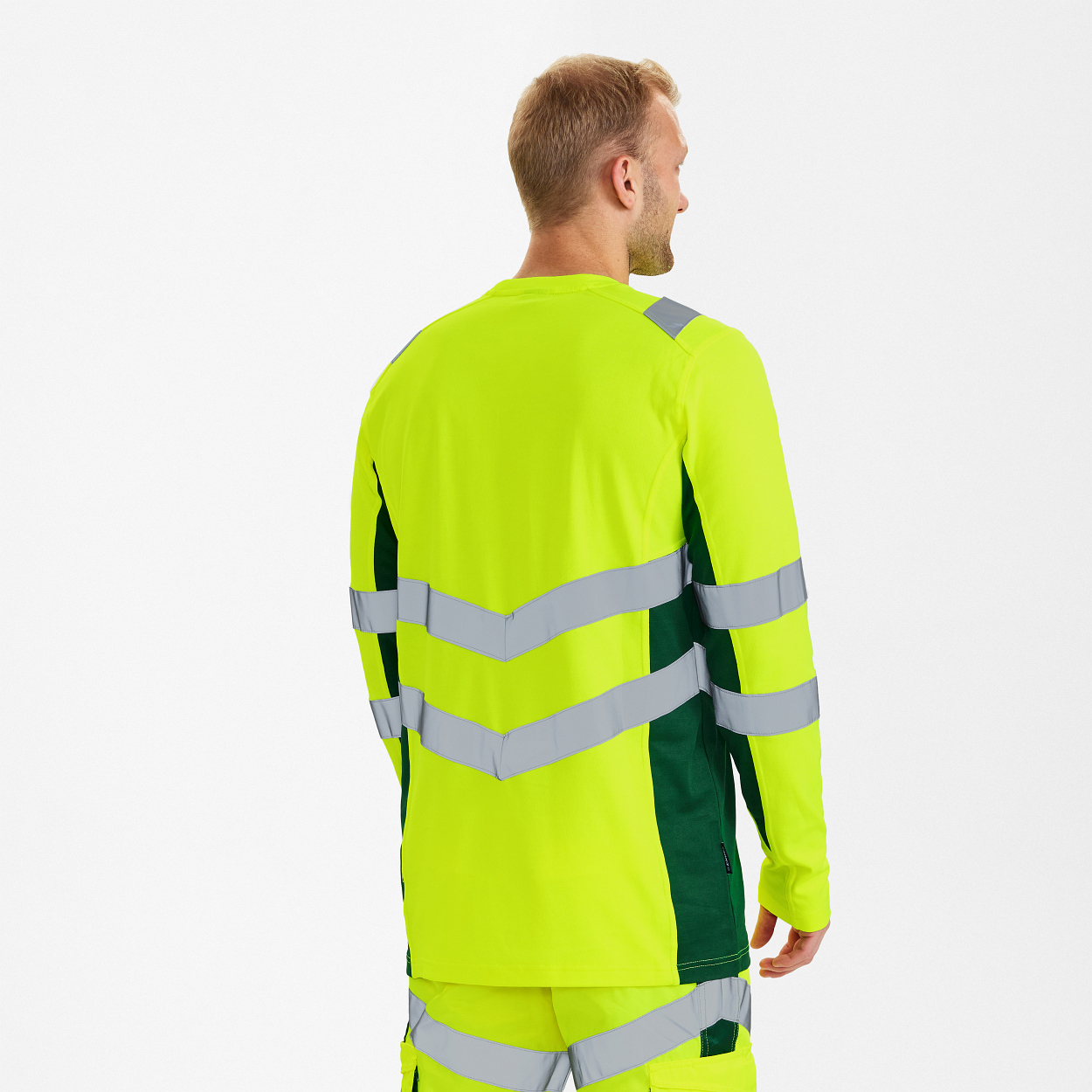 ENGEL Safety Langarm-Shirt in Gelb/Grün, Größe XS