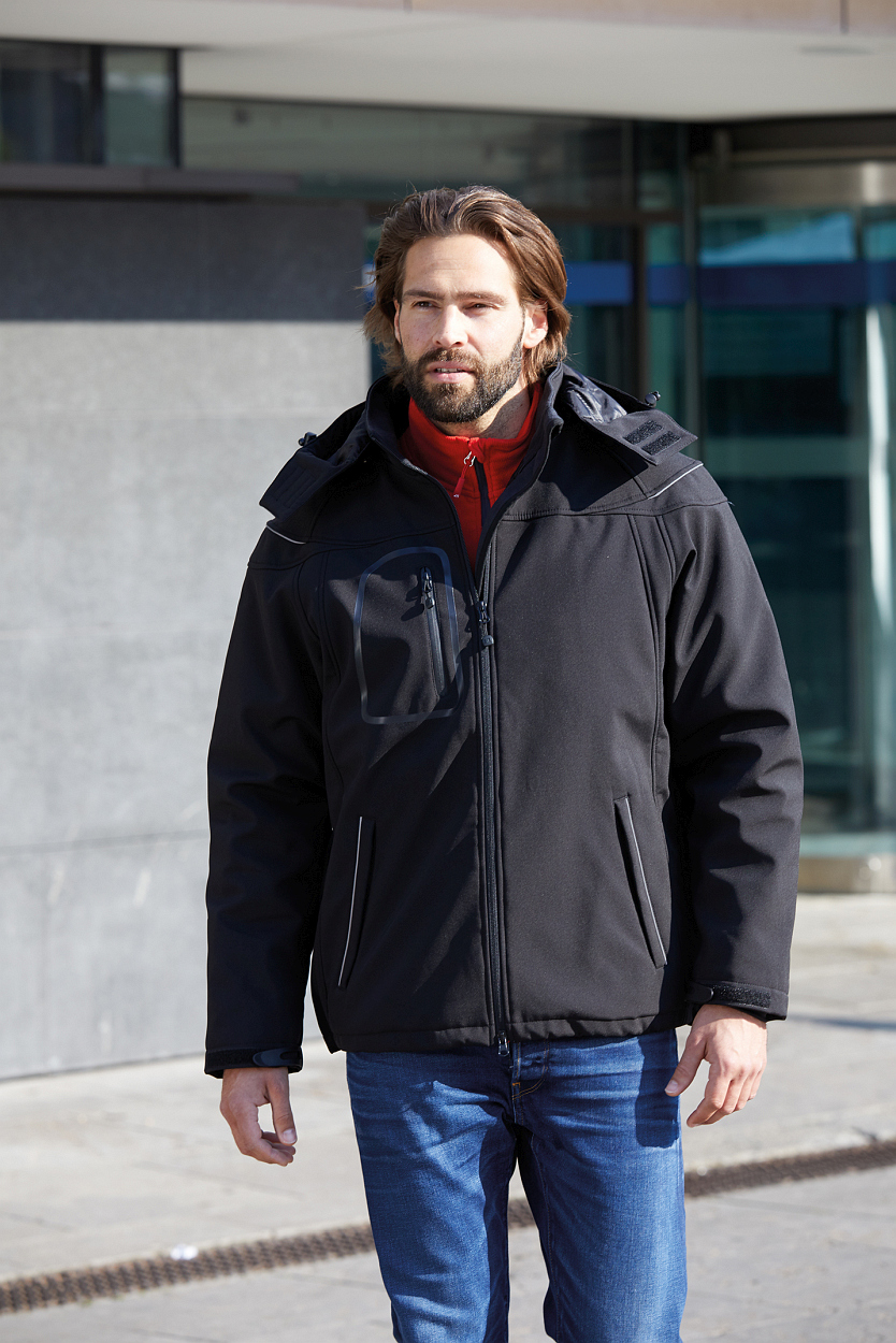 Men’s Winter Softshell Jacket "JN1000" in Navy, Größe 5XL - Daiber