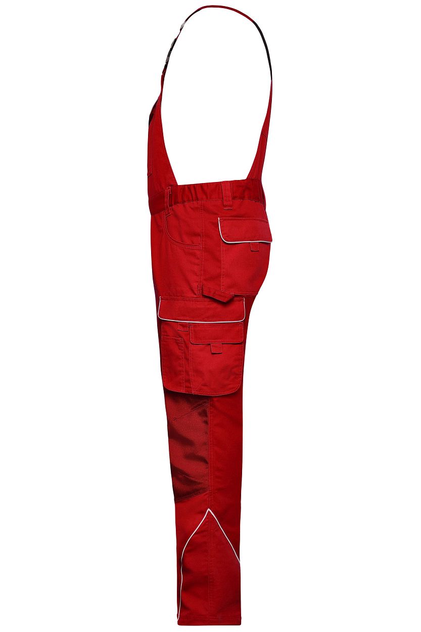 Workwear Pants with Bib - SOLID - "JN879" in Red, Größe 62 - Daiber