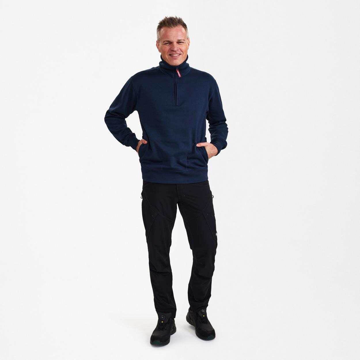 ENGEL Extend Sweatshirt mit hohem Kragen in Blue Ink, Größe XS