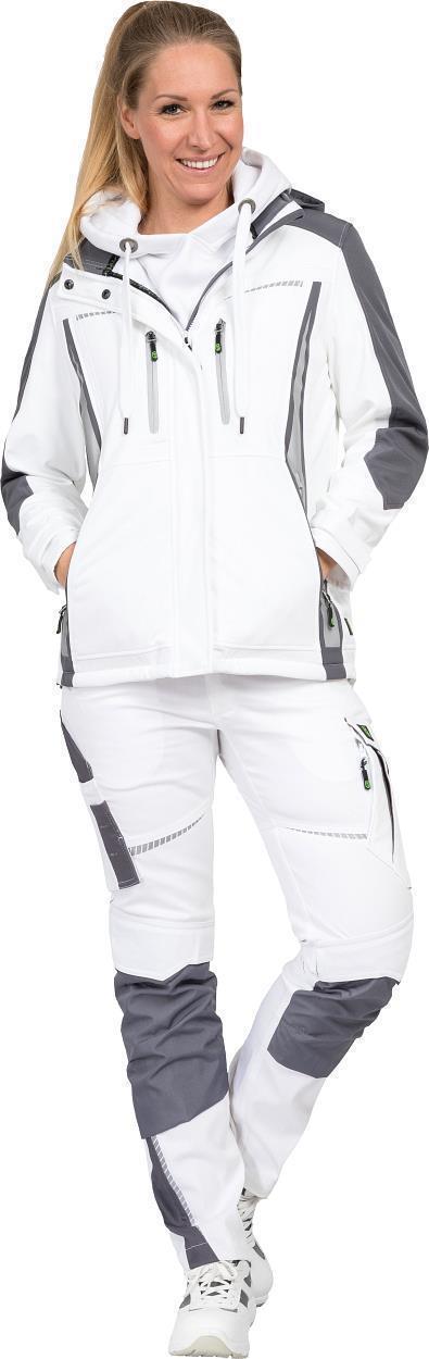 Damen Softshelljacke Flex Line Weiß/Grau FLXDS, Gr. 52 von Leibwächter