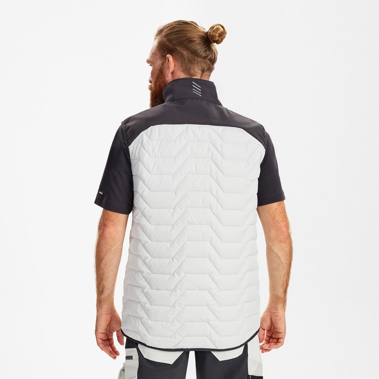 ENGEL Entire Steppweste in Bone White / Anthracite Grey, Größe XS