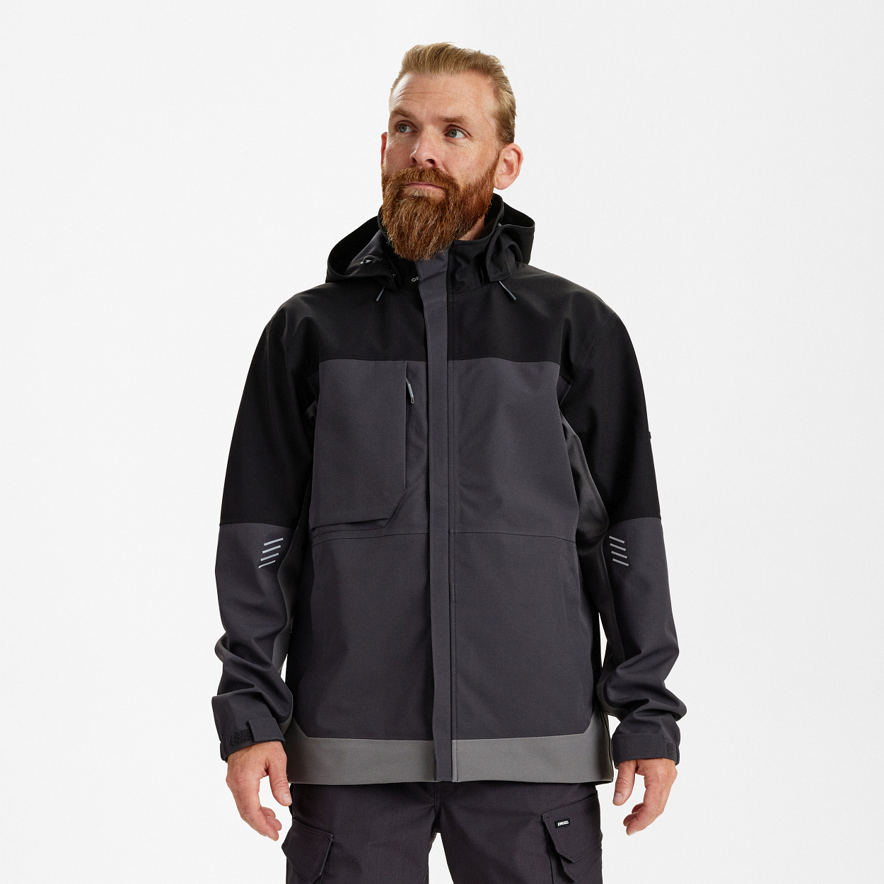 ENGEL Entire Shelljacke in Anthrazitgrau/Schwarz, Größe XS