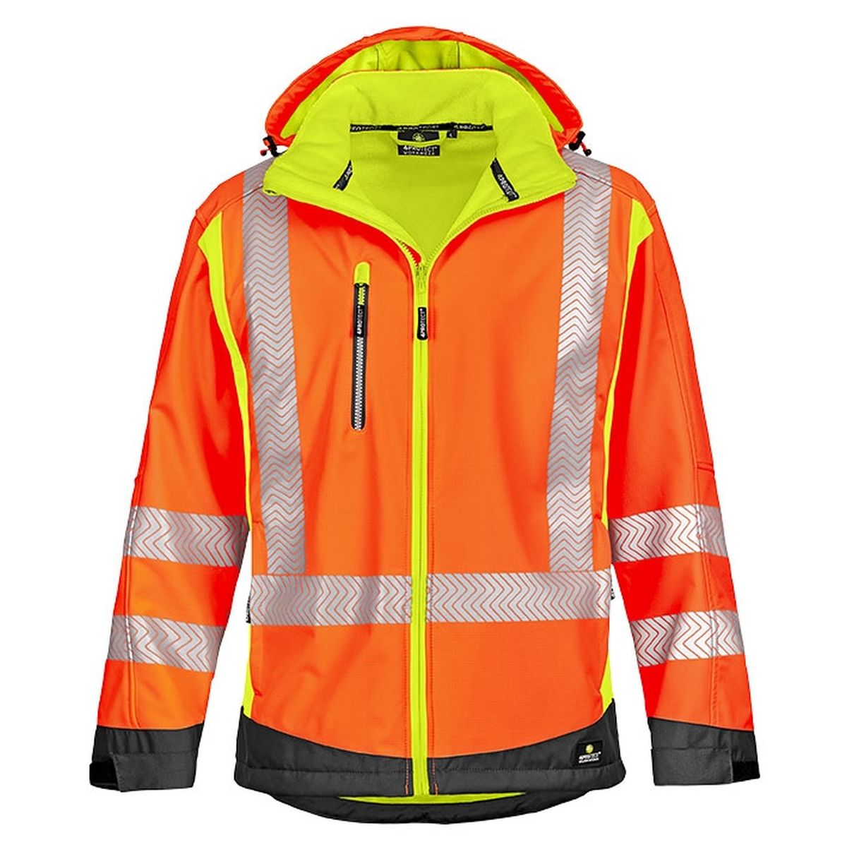 4PROTECT® Warnschutz-Softshelljacke HOUSTON in Orange, Größe L