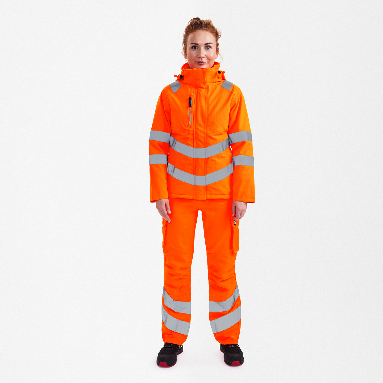 Safety Damen Winterjacke in Hi-vis Orange, Größe XS