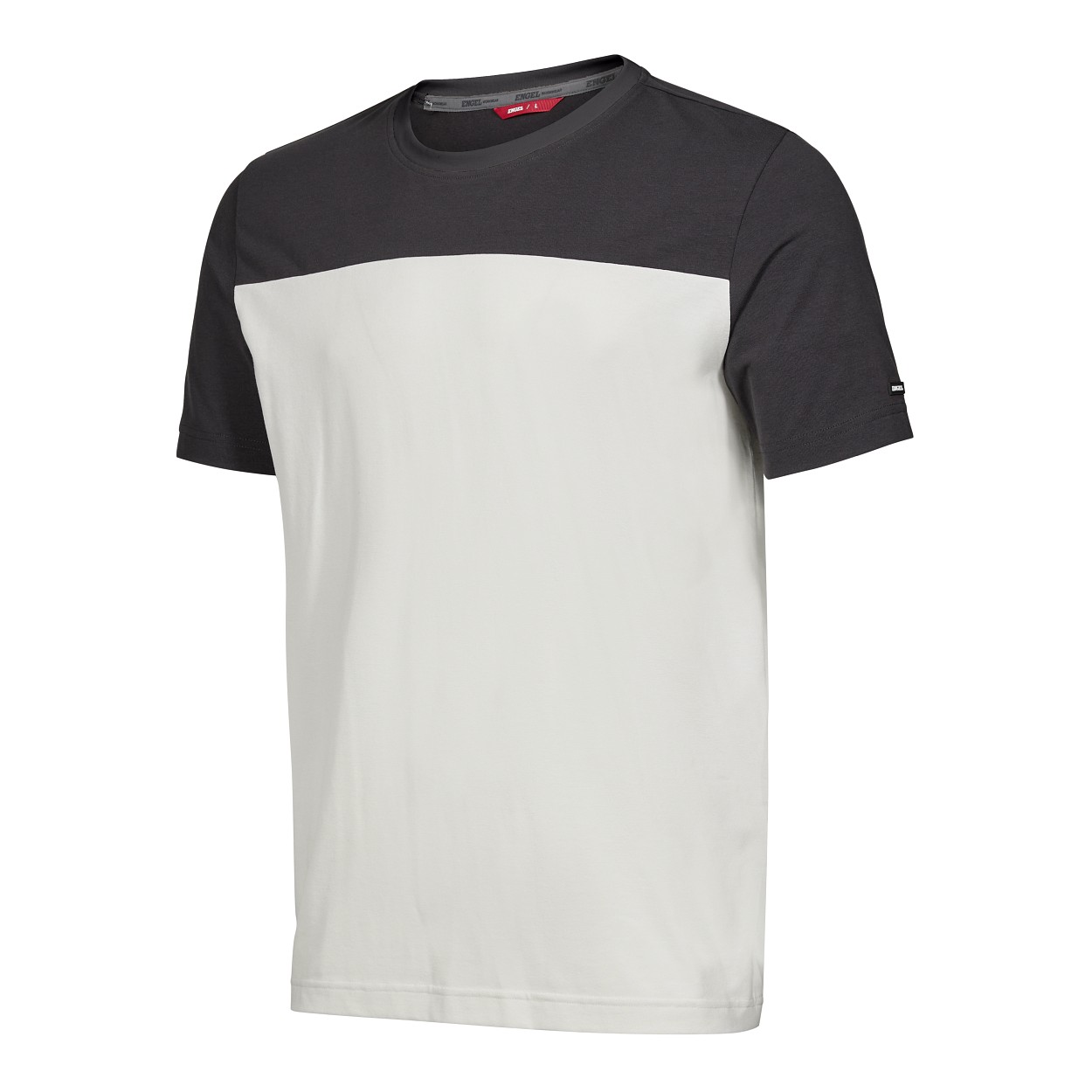 ENGEL Entire T-Shirt in Bone White / Anthracite Grey, Größe XS