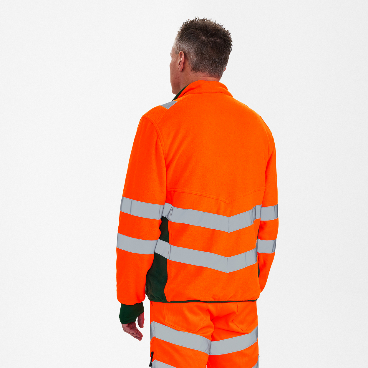 ENGEL Safety Fleecejacke in Orange/Grün, Größe XS