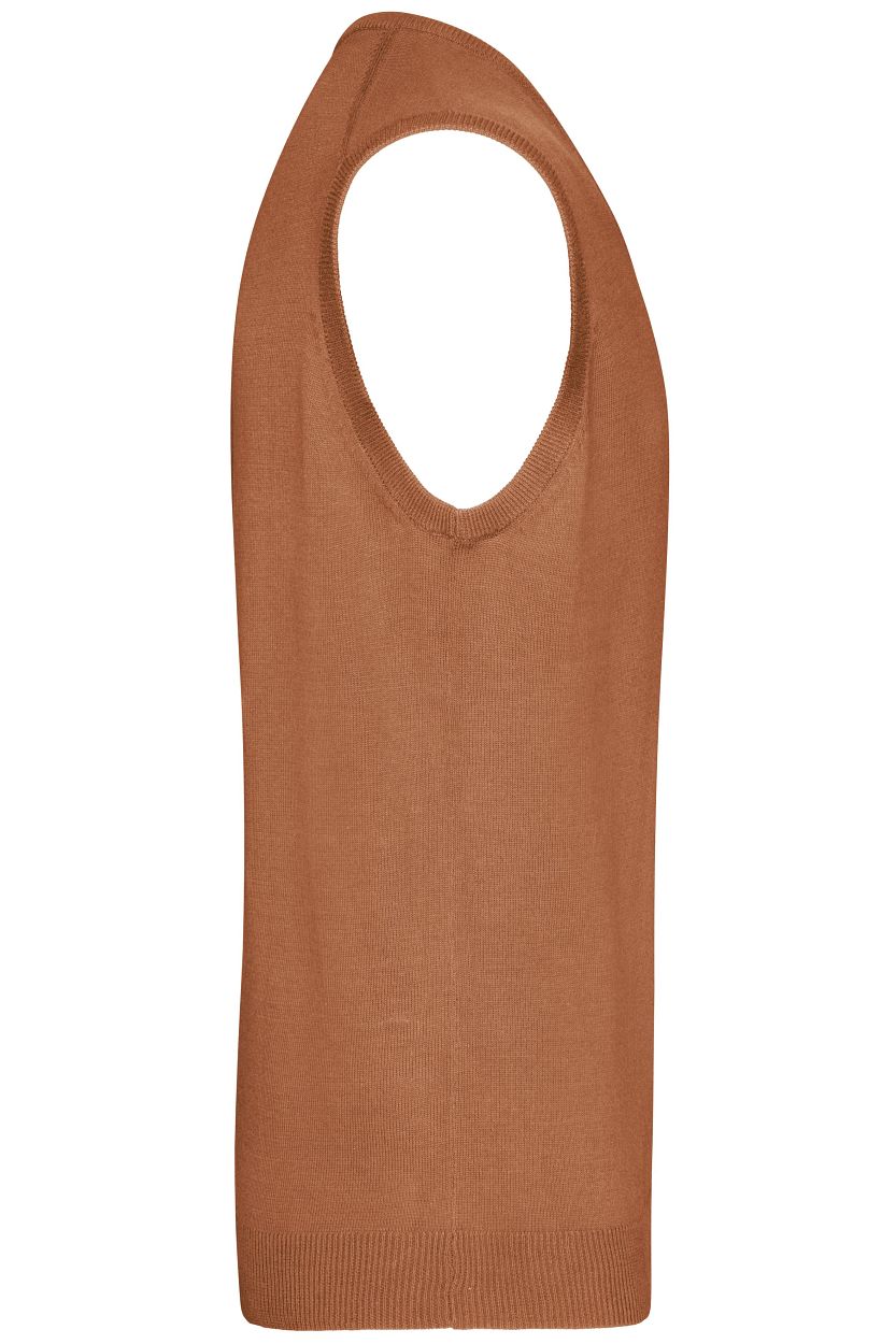 Men's V-Neck Pullunder "JN657" in Camel, Größe 3XL - Daiber