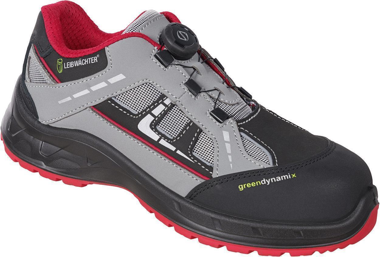 Halbschuh L1285 Dublin in Grau/Schwarz/Rot, Gr. 47 von Leibwächter