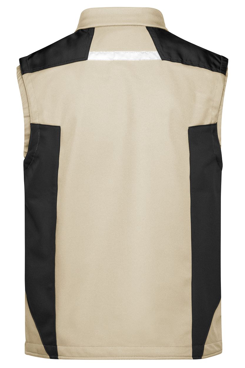 Workwear Softshell Vest - STRONG - "JN845" in Stone/Black, Größe 6XL - Daiber