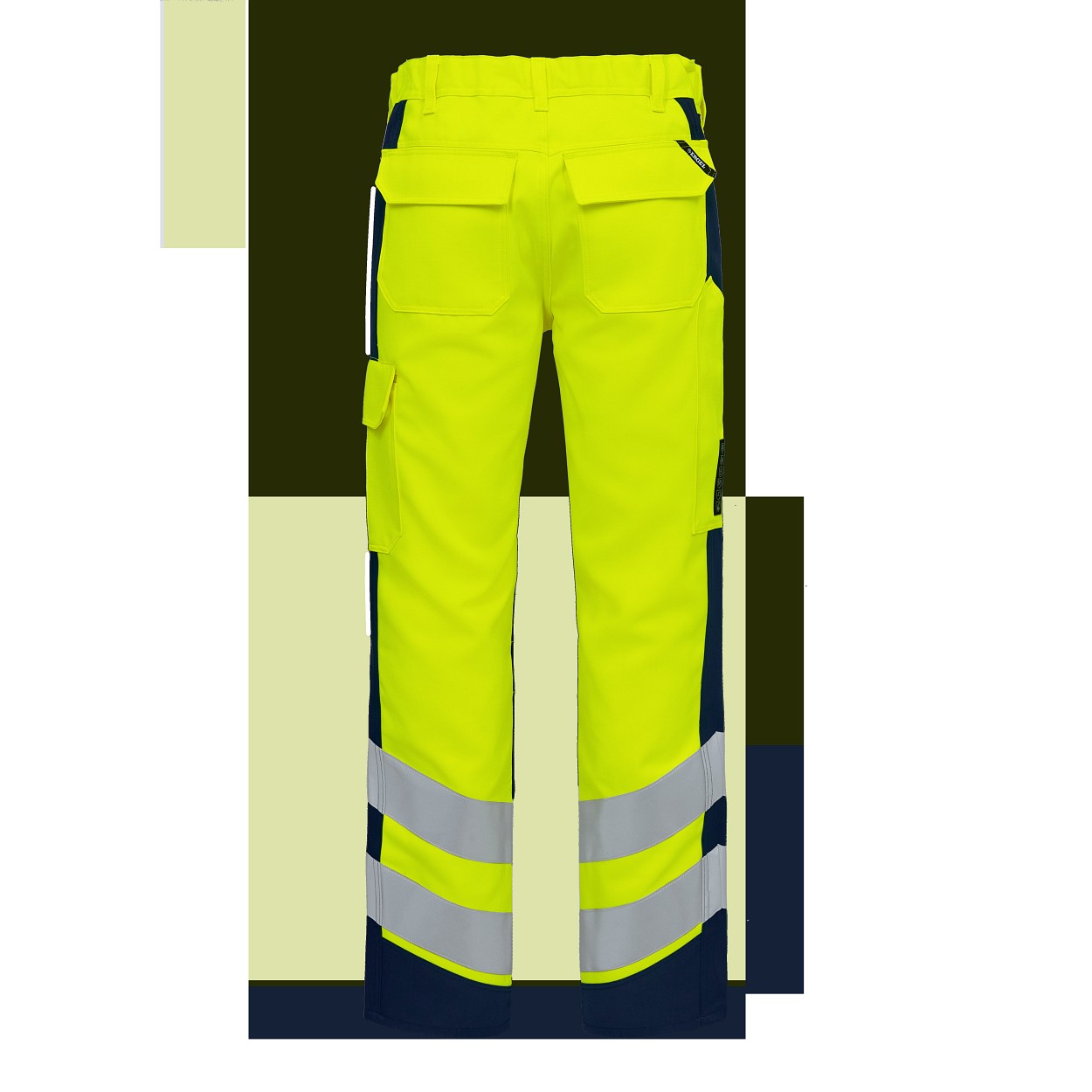 ENGEL Safety+ Arbeitshose in Gelb/Blue Ink, Größe 106