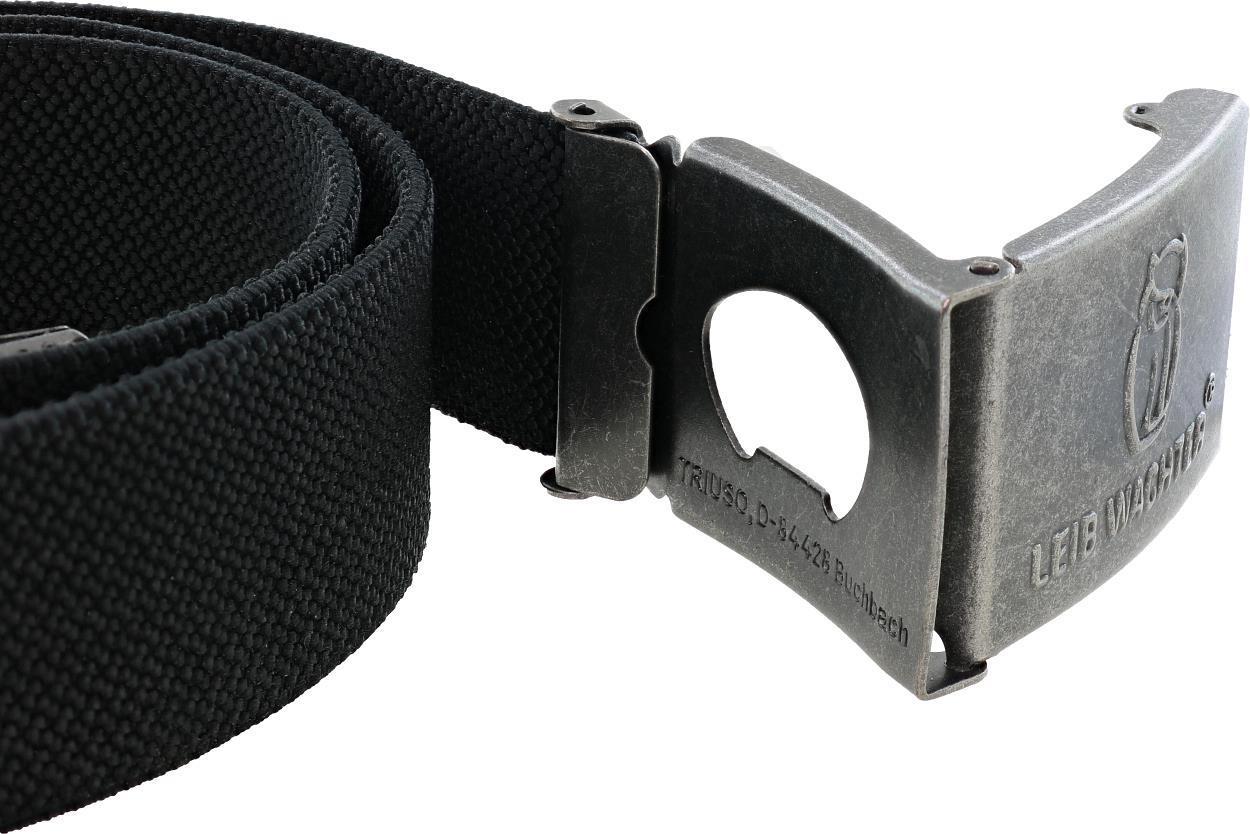 Stretchbandgürtel Schwarz mit Metallkoppel FLEXG70 Länge 90 cm von Leibwächter