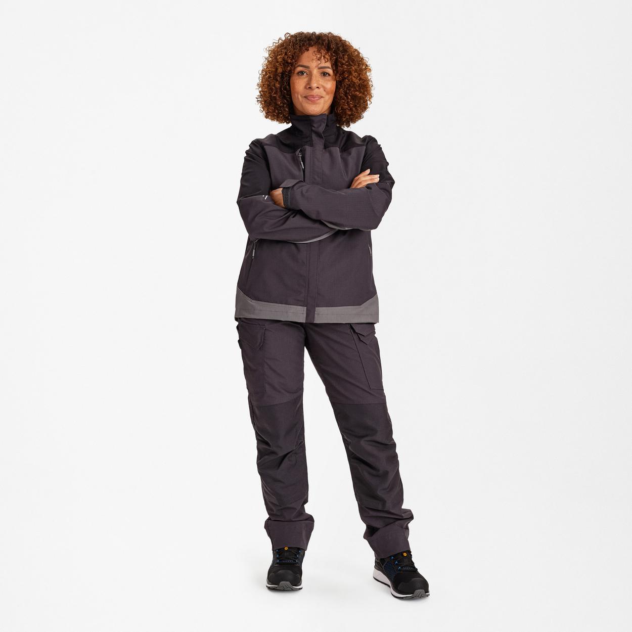 ENGEL Entire Damen Arbeitsjacke mit 2-Wege-Stretch in Anthrazitgrau/Schwarz, Größe XS