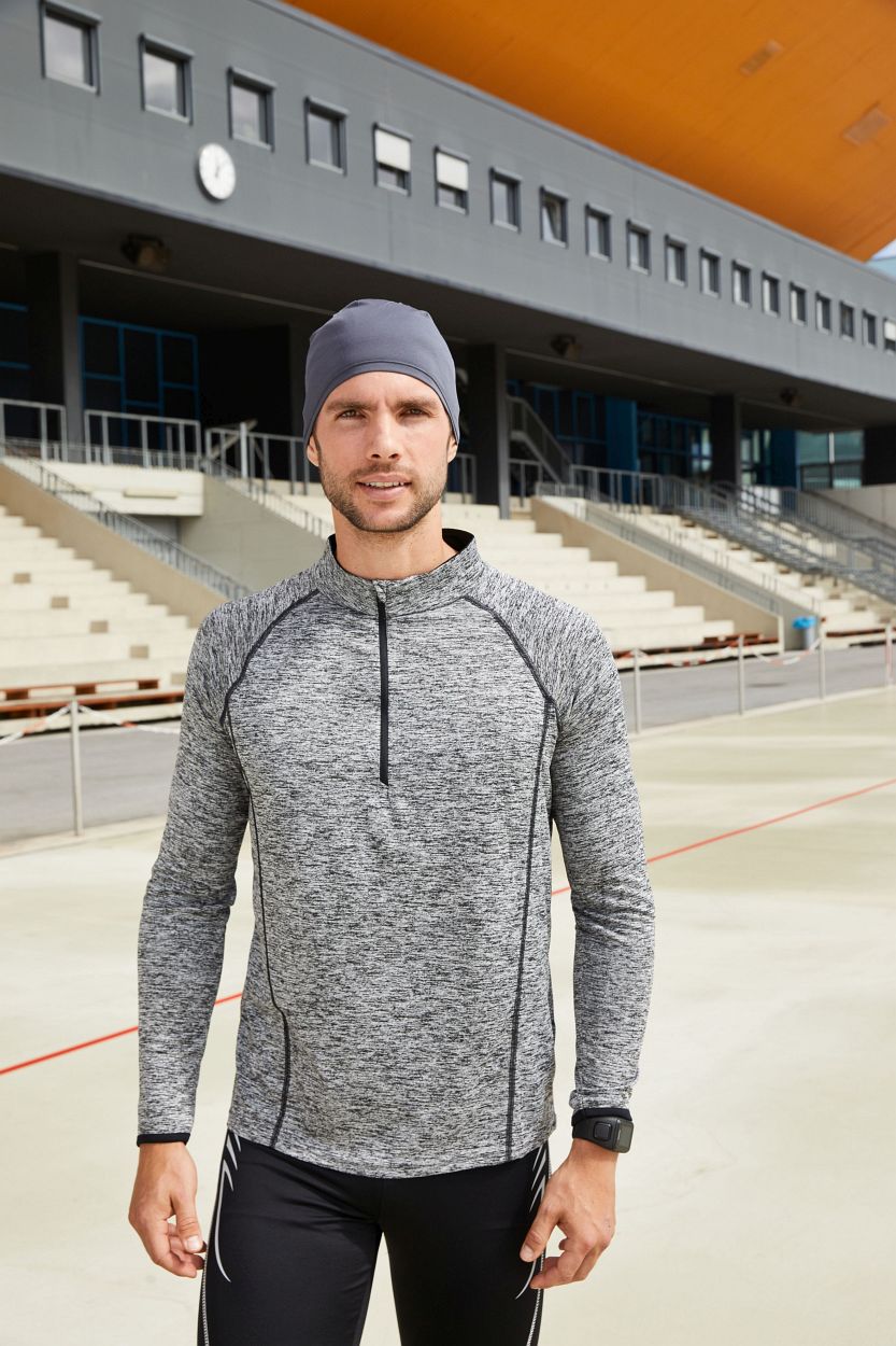 Men's Sports Shirt Long-Sleeved "JN498" in White/Silver, Größe 2XL - Daiber