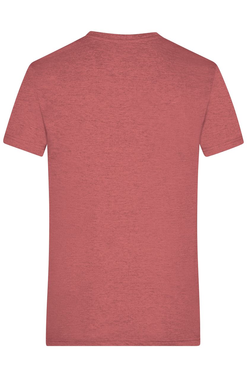 Men's Heather T-Shirt "JN974" in Red-Melange, Größe 3XL - Daiber