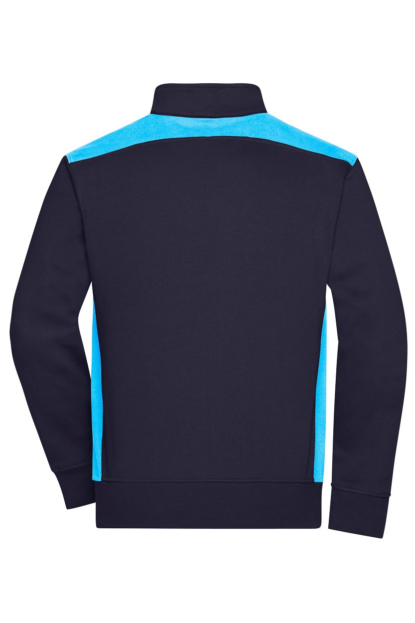 Workwear Sweat Jacket - COLOR - "JN870" in Navy/Turquoise, Größe 6XL - Daiber