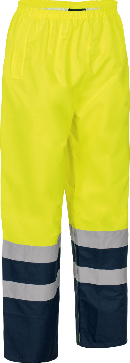 Warnschutz-Kontrast-Regenhose leuchtgelb-marine in Gr. XXL von Vizwell