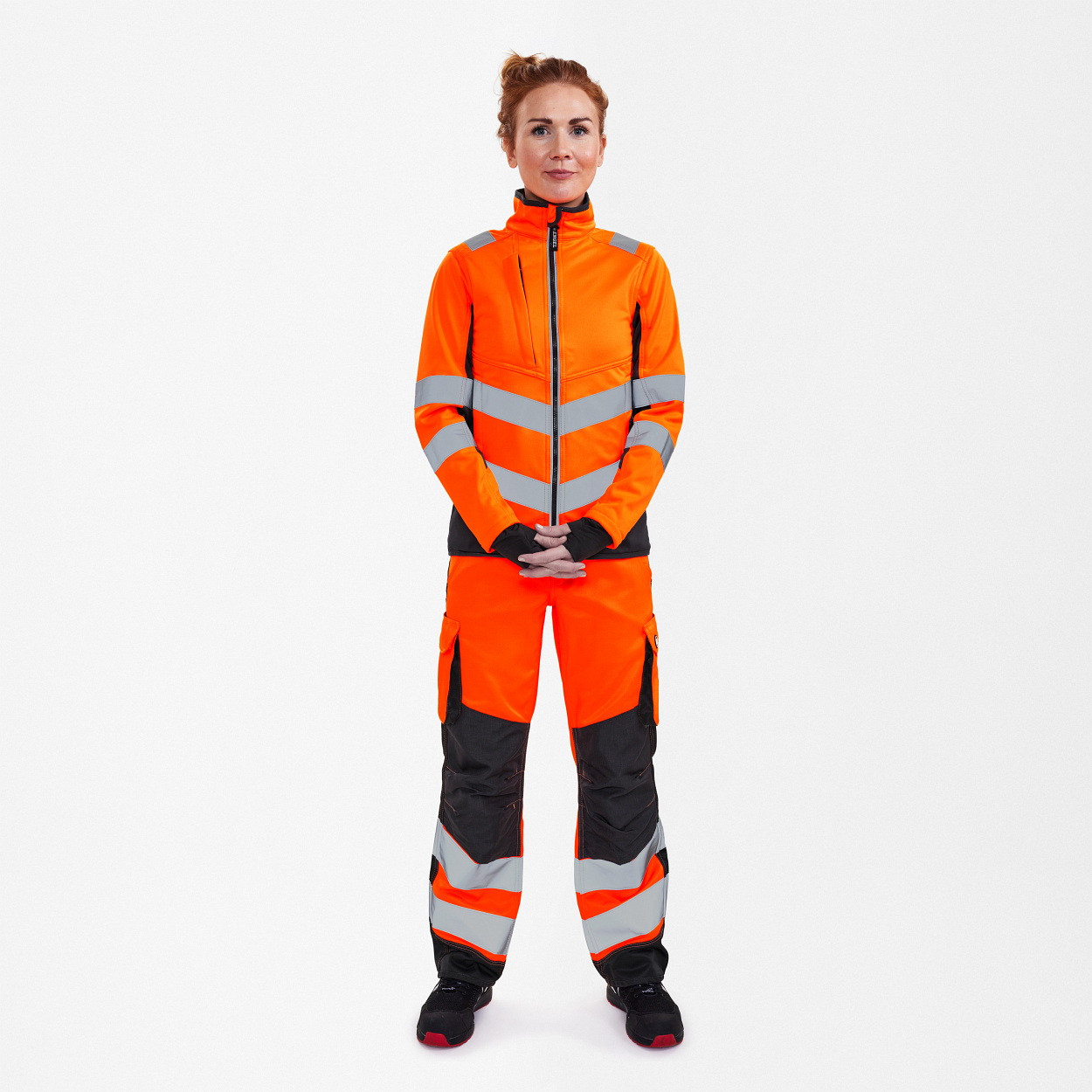 ENGEL Safety Damen Softshelljacke in Orange/Anthrazit Grau, Größe XS